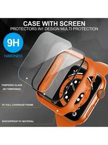 6 piezas Estuche para reloj todo en uno de PC + Vidrio Templado, Cubierta protectora de moda casual anti-caída, Compatible con Apple Watch 40/41/42/44/45/46/49mm, Compatible con Apple Watch Ultra/SE Series 11/10/9/8/7/6/5/4, Accesorios para smartwatch - 6 colores - Ver 3