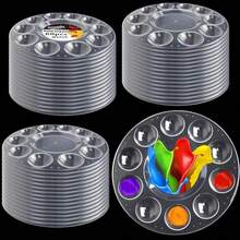 WNATN Paint Tray Palettes, Plastic White Palettes For Kids &Amp; Students,Paint Tray For Art Class,Craft DIY Or Have A Birthday Painting Party-21pcs - ColorD - 查看 1