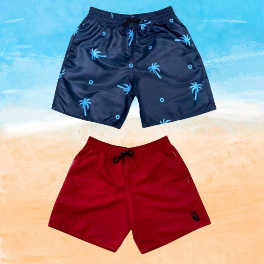 Men Shorts - Red - View 1