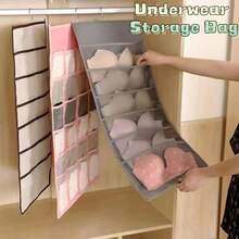 Double-Sided Bra Storage Bag With Rotating Metal Hook, Hanging Wardrobe Bra Organizer Bag, Dual-Sided Mesh Rack Hanging Storage Pouch For Bras, Socks, Underwear - Multicolor - View 1