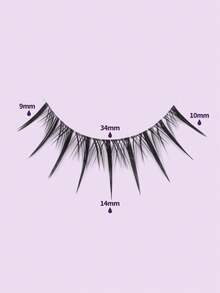 MAGEFY 7/14 pares de pestañas postizas de estilo de dibujos animados, ligeras y naturales - Banda transparente de pestañas falsas de visón de ojos de gato, crea un maquillaje diario natural - Reutilizables, cómodas, aptas para principiantes - Negro - Ver 6