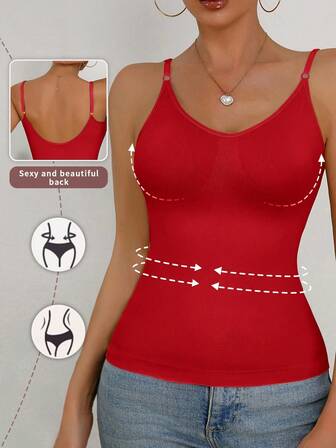 女士吊带背心，矫正姿势无缝无压吊带上衣，健身运动服及日常打底衫，优雅设计，无袖款式，弹性面料，吊带衫