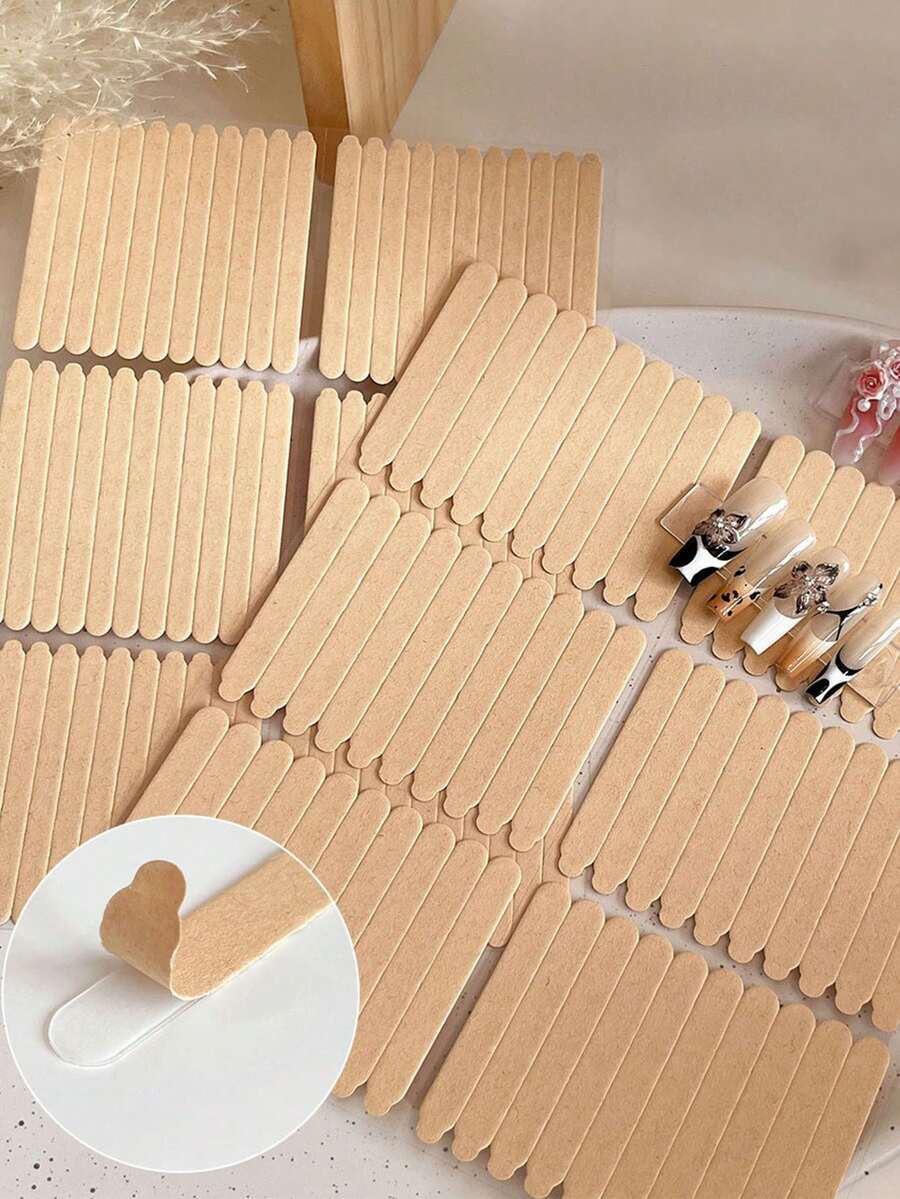 6片/套 180/198片 双面透明无缝水晶果冻美甲胶带，适用于美甲沙龙，美甲包装用品 - 彩色 - 查看 1