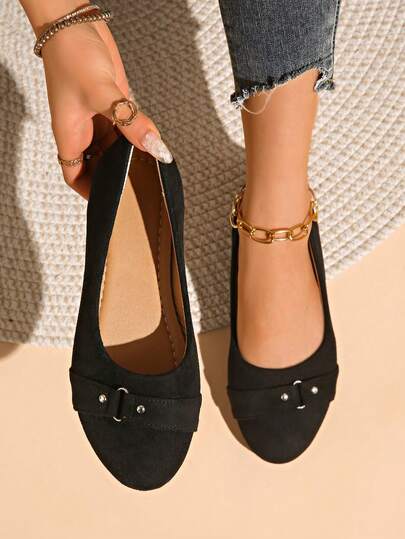 Women's Flat Shoes, Chinese Style Comfortable Flat Shoes With Bow, Floral Fabric Non-Slip Mother Work Shoes