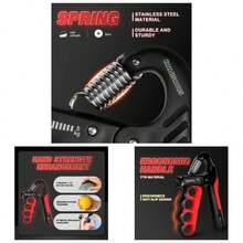 Grip Strength Trainer, Adjustable Resistance Forearm Strengthener, Five Fingers Hand Grips Strengthener With Digital Counter, Handgrip Strength Trainer, Hand Workout Grip - 紅色 - 查看 1