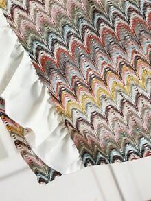 Tween Girls' Apricot Floral Splice Cap Sleeve Shirt And Pants Set - Apricot - View 5