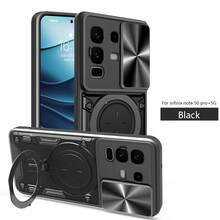 Infinix Hot 50 Pro 4G 手机壳，带滑动相机镜头和支架 - 黑色 - 查看 13