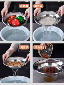 1pc Stainless Steel Mesh Sieve Strainer, Round Flour Sifter, Baking Powder Dispenser, Kitchen Colander, Rice Washer