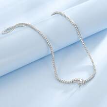 MDFUN 1 Peça Colar de Tênis de Zircônia Cúbica de 2mm Elegante, Versátil e na Moda, Adequado para Uso Diário de Mulheres