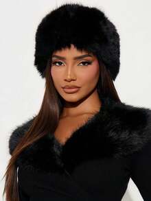 1pc Faux Fur Headband, Warm & Stretchy Headband, Minimalist Design, Versatile Daily Accessory For Women, Winter Plush Hair Bands Elegant Head Wrap Women Hair Accessories - Multicolor - View 5