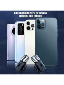2pcs Game Trigger Buttons; Suitable For Most Smartphones And Applicable For Various Shooting Games. Made Of ABS And Alloy, Ergonomic. Long Service Life, Sturdy And Responsive. Can Withstand Over 2 Million Clicks, Easy To Use And Highly Sensitive.