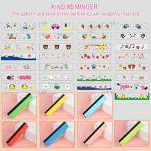 1pc/5pcs/10pcs/20pcs Painted Harmonica, 16/24 Hole Double Row Mouth Organ, Durable And Easy To Play, Suitable For Beginners, Musical Instrument Toy For Students, Defective Version With Minor Scratches And Dents That Do Not Affect Usage, Assorted Color And Pattern Designs Shipped Randomly - Random Color - View 3