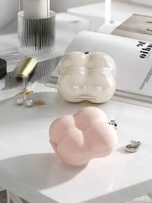 2pcs Cloud-Shaped Mini Jewelry Box - Portable Multi-Compartment Storage For Rings, Necklaces, Earrings, And Bracelets, Pearl Luster Finish In 2 Colors, Multi-Layer Organization For Jewelry Arrangement - Multicolor - View 7