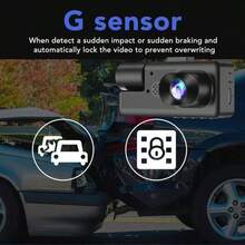 1080P 3-Lens Dash Cam - Infrared Night Vision, 170° Wide Angle, Loop Recording, G-Sensor - Convenient Vehicle Safety Camera, 24-Hour Parking Mode, Holiday Gift