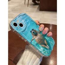 Funny Phone Case Wave, Sea Water Capybara, Colorful Glitter Oil Cream Ombre Print Protective Phone Case, Compatible With IPhone 15, Compatible With IPhone 15 Pro Max, Compatible With IPhone Compatible With Xiaomi Compatible With Redmi Waterproof Shockproof Anti-Fall Scratch Resistant - Trong sáng - Xem 6
