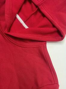 Sudadera con capucha de talla grande para hombre con estampado de la palabra "Tía" - Sudadera casual de poliéster negro con detalle de corazón, lavable a máquina, sudadera con capucha, talla grande - Negro - Ver 7