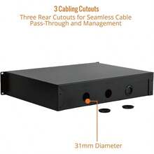 2RU Rack Drawer Sliding And Lockable Rack Mount Drawer For 19 Inches Network Equipment/Server/AV Rack Or Cabinets Enclosure Load-Bearing 10kg With Cable Management Holes Black - Black - View 5