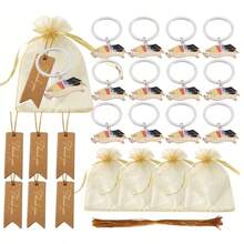 20pcs/5sets Back To School Key Chain Set, Includes 5 Key Chains, 5 Thank You Tags, 5 Strings, And 12 Clear Bags. An Ideal Gift For Back To School Season And Campus Reunions, Great For Back To School Parties And Gatherings.