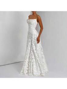 Christmas New Party Style Evening Dress, Sexy And Spicy Girl, Bareback Strap Style Long Dress - 白色 - 查看 8
