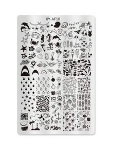 指甲转印钢板蝴蝶卡通动物苹果网格印刷模板指甲便携式专用工具 - 彩色 - 查看 12