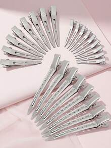 48pcs/24pcs/12Pcs Metal Duck Billed Hair Clips For Women Styling Sectioning, Silver Hair Pins For Long Hair, Alligator Curl Loc Clips For Thick Hair Roller, Salon, Bows DIY, Claw Clips, Hair Slide, Hair Barrettes, Head Accessories, Hair Accessories For Women - Multicolor - View 1