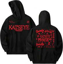 KATSEYE Hoodie Unisex Music Album KATSEYE Merch Sweatshirts Long Sleeves Hooded Pullover For Women Men - 黑色 - 查看 1