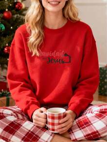 Women Plus Size Sports Sweatshirts - 紅色 - 查看 1