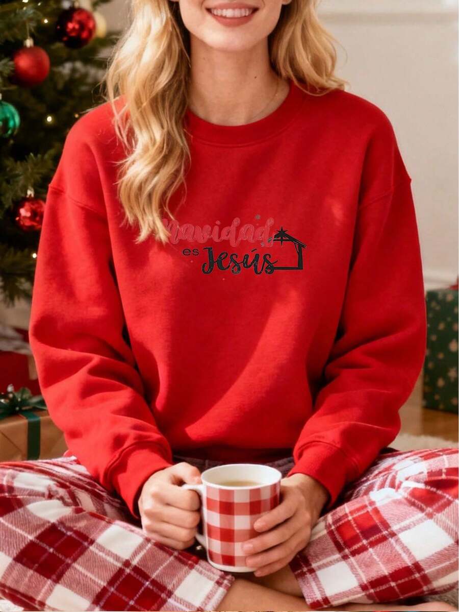 Women Plus Size Sports Sweatshirts - 紅色 - 查看 1