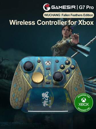  Kontroler bezprzewodowy GameSir G7 Pro kompatybilny z konsolą PC Android Wuchang Fallen Feathers Edition Wireless oficjalnie licencjonowany przez Microsoft Gamepady ze stacją ładującą kompatybilne z konsolą Series X|S One Windows Mag-Res TMR Sticks Żyroskop 6-osiowy Efekt Halla Mikroprzełączniki Cztery dodatkowe przyciski Częstotliwość odpytywania 1000 Hz Bateria 1200 mAh Cztery silniki wibracyjne