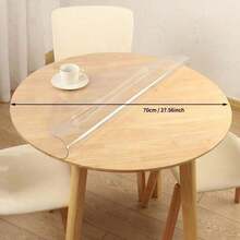 1pc Extra Long 2.0mm Transparent Tablecloth - Heavy-Duty PVC Circle Table Cover With Smooth Edges, Easy-Clean Surface, For Christmas, Weddings, Banquets, Restaurants - White - View 10