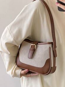 Nueva bolso cruzado y pequeño y estilo retro para dama, adecuado para uso diario de mujeres, bolso de hombro, bolso inspirado en el estilo retro para mujer - Marrón - Ver 1