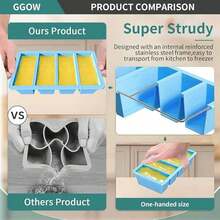 Silicone Freezer Tray For Sauce Cube: GGOW Silicone Freezing Tray For Broth Soup Storage - Freeze 250mL 125mL Souped Portion WR0E - 藍色 - 查看 9