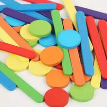 儿童木制彩虹棒早教分类堆叠玩具套装，适合男孩女孩，创意颜色识别配对堆叠积木拼图玩具，圣诞节/生日礼物 - 彩色 - 查看 12
