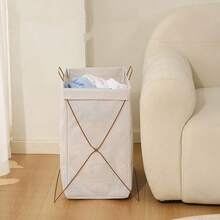 Foldable Laundry Basket With X-Shaped Stand, Multipurpose Organizer For Bedroom, Bathroom, Laundry Room CST068 - Xám - Xem 5
