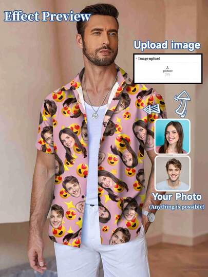 T-shirt op maat, gepersonaliseerd T-shirt met portret van man/vrouw, familieleden, huisdieren, cartoonfiguren, interessante ontwerpen met een feestdagthema.