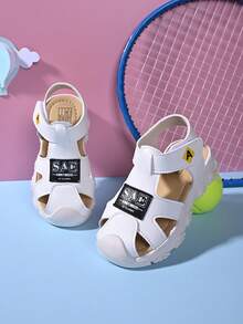 1 Pair Toddler Closed Toe Sandals, 2026 Summer New Anti-Kick Design Kids Shoes, Non-Slip Soft Bottom Infant Baby Shoes For Boys And Girls - Beige - View 2