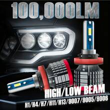 2个H11 H1 H4 H13 9007 H7 9005/HB3 9006/HB4大灯LED灯泡组合，超亮6500K白光，3570 CSP芯片，无需工具即可轻松安装，可替换卤素/暗灯泡，带散热风扇，即插即用 - 紅色 - 查看 16