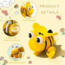 1个黄色/粉色卡通迷你发条蜜蜂玩具，360度翻转旋转跳跃，趣味减压发条玩具，上发条动物派对礼物，适合14岁以上青少年和成人派对、嘉年华奖品、圣诞节礼物 - 彩色 - 查看 6
