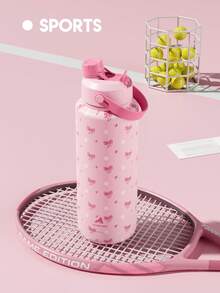 18/26/40 oz Insulated Water Bottle with 2-in-1 Straw and Spout Lid, Keep Cold 24H, Leak-Proof, Fits in Car Cup Holder, Stainless Steel Water Bottle for Sports, Travel, and School (Sweetheart Bow) - 40oz粉紅雛菊蝴蝶結 - 查看 8