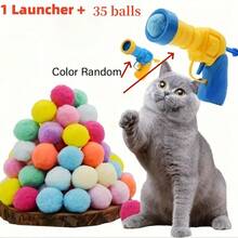 20个装柔软静音毛绒球发射器，自动宠物玩具，耐用耐咬毛绒球发射器，猫玩具，狗配件 - 彩色 - 查看 14