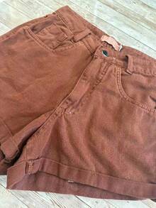 Women's Mom Jeans Shorts, High Waist, Comfortable, Premium Quality, Stylish, Casual - com cinto Marrom - 查看 3