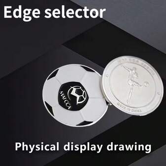1pc Football Edging Tool, Football Edging Coin, Throw Edge Coin Football Referee Equipment, Football Match Edging Tool, Referee Supplies, Zinc Alloy Material, Football Edge Tool, Double-Sided Engraved Design, Coin-Sized Referee Tool, Essential Accessory For Sports Enthusiasts, Suitable For Referees, Coaches Training - Durable Edge Lifting Tool, Precise Ball Placement, Football Training Equipment And Referee Gear