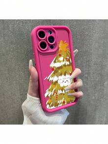 Funda protectora de teléfono con Árbol De Navidad Ilustración Divertida Decoraciones Festivas regalo de moda minimalista interesante para hombres y mujeres, adecuado para iPhone16/15/15Pro/15ProMax/14/13/12/11/XsMAX, iP 17,  Max Series,A14/A15/S23 Ultra/A50/A12/A32/A52/A72/A51/A21S/A13/A14/S22 Ultra/S23/A33/A53/S20 FE,Protección completa contra caídas, resistencia a impactos y prevención de rayaduras,diseño creativo y de moda para hombres y mujeres - Blanco - Ver 3