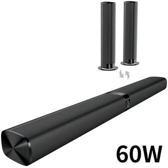 Sound Bar, SoundBar For Smart TV, With Deep Bass & Volume Boost & 3 Equalizer Modes, Wireless/ARC/Opt/AUX Connect, Detachable Soundbar For TV/PC/Gaming/Projectors