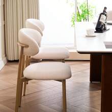 Dining Chairs Set Of 2, Metal Kitchen Chairs With Modern Fabric Upholstered For Dining Room, Beige - 米色 - 查看 8