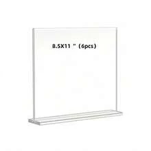 6pcs 5"X7" Acrylic Sign Holders, Double-Sided Clear Acrylic Display Desk Sign Holders, T-Shape Plastic Brochure Holders For Frames, Home Office, Menu, Retail Exhibitions - Transparent - View 16