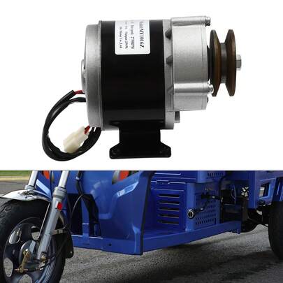 250W 36V Brushed DC Gear Motor 0-300 RPM Adjustable Speed 1N.M Torque With Belt Pulley For Electric Scooters, E-Bikes