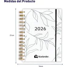 Agenda 2026, Escolar, Organizador, Planeador, Planificador, Calendario, con Pestaas, Diario, Semanal, Mensual, Diseo de Espiral, Papel de Alta Calidad, A5, 21*16, 304 Pginas Blanco - Blanco + 2026 - Ver 5