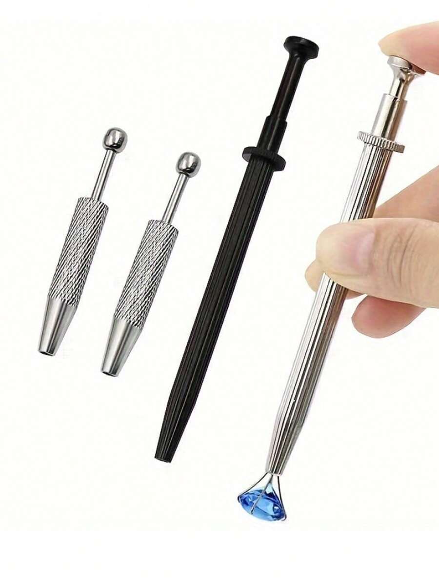 1 pezzo Pinzetta a 4 artigli per gioielli, morsetto per sfere di piercing in acciaio inossidabile, pinzetta a 4 artigli adatta per piccole parti, raccoglitore di perle applicabile per chip di circuiti integrati, componenti elettronici, supporto per unghie