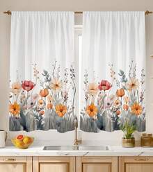 2Pcs Kitchen Curtains Over Sink For Bathroom Window Cafe Basement Cortinas Para Cocina Farmhouse Curtains For Kitchen Window Treatments 28x40in - 8 - 查看 1
